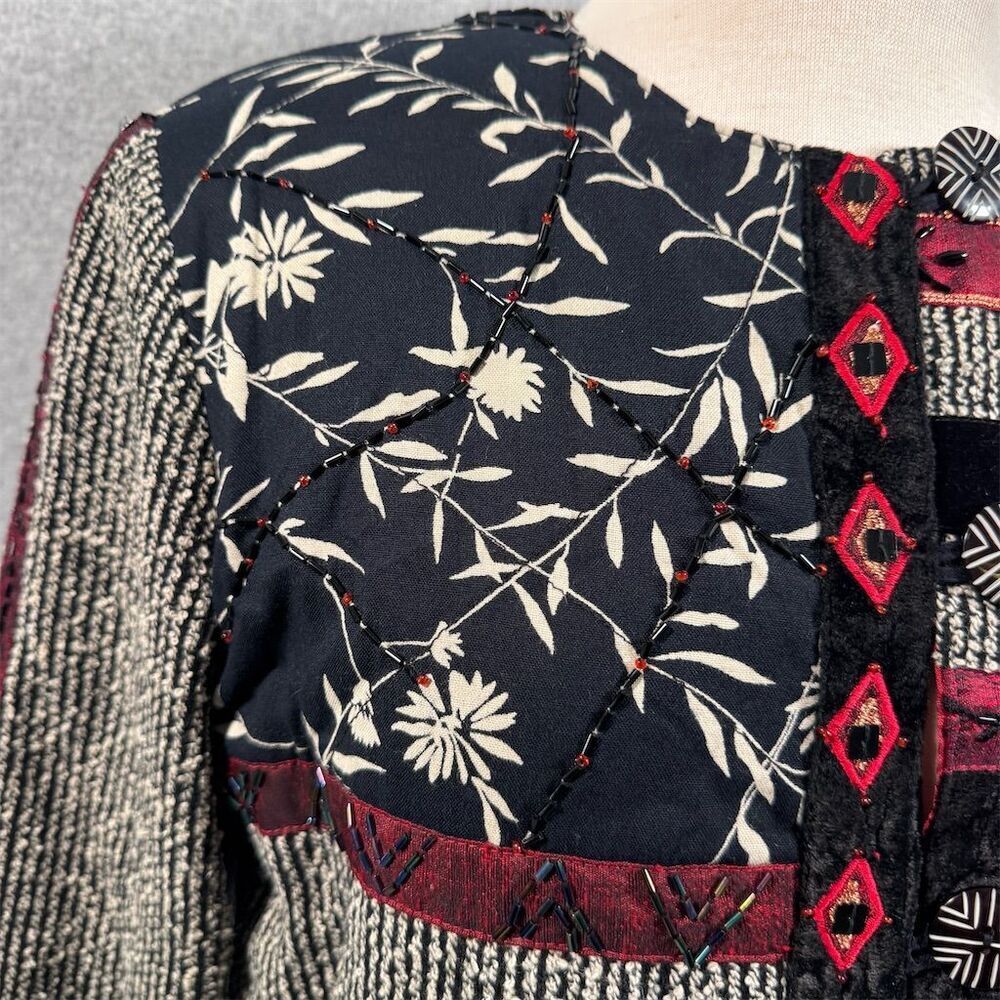 Vintage Coldwater Creek Women's Embroidered Patchwork Jacket Multicolor Size S - Picture 3 of 12